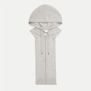 Veronica Beard cashmere Hoodie Dickey Jacket insert zip Heather gray grey